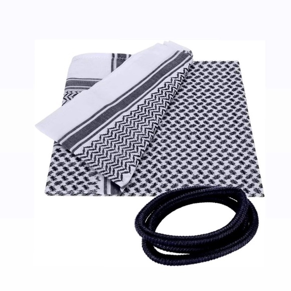 Palestinian style Arafat Scarf Kefiyyeh Shemagh & Agal Arab Islamic Wrap - Picture 1 of 4